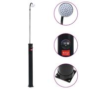 8L Solar Pool Shower Outdoor Garden Camping Heated Water Shower Black PVC