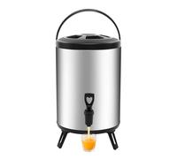 8L Stainless Steel Insulated Beverage Dispenser, Hot & Cold Beverage Dispenser with Faucet Tripod, Catering Urn, for Coffee Tea Water Milk Soup