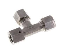8L Stainless Steel Right Angle Tee Compression Fitting with Swivel 315 bar FKM Adjustable ISO 8434-1