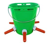 8L Sturdy Green Baby Goat Bottle Feeder with 5 Nipples & Mounting Bracket, Nursing Bucket with Measurement Marks for Calves, Lambs, Kids, Farm Animal Feeding
