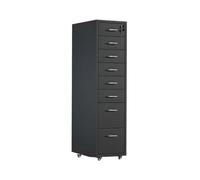 8Layer Vertical Metal File Cabinet with LockMultifunctional Office Storage Organizer Large Capacity Drawer for Documents Files and Supplies (Black)