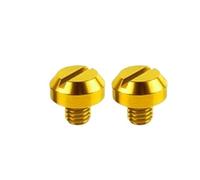 8M/10M Portable Mirror Screws Motorcycle Rearview Plugs 2PCS Aluminum Alloy Colorful Screw Accessories Compatible With Motorcycles(Gold AntiClock M10)