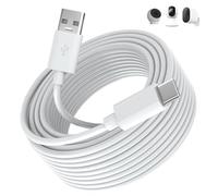 8M/26FT USB C Cable Long Power Extension Cord for Xiaomi Mi Camera 2K/CCTV/Blink Mini 2/eufy Indoor Cam Security Cameras,USB to USBC Outdoor Indoor Cord with Wire Clips Cable Nails,White