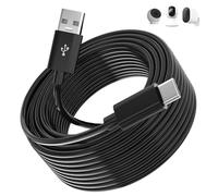 8M/26FT USB C Cable Long Power Extension Cord for Xiaomi Mi Camera 2K/CCTV/Blink Mini 2/eufy Indoor Cam Security Cameras,USB to USBC Outdoor Indoor Cord with Wire Clips Cable Nails,Black