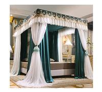 8M/6Ft European-Style Bed Canopy Mosquito Net, Square Bed Curtains Adult Girls Boys Bedroom Decor, Metal Stand/Purpie/