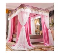 8M/6Ft European-Style Bed Canopy Mosquito Net, Square Bed Curtains Adult Girls Boys Bedroom Decor, Metal Stand/Purpie/