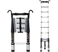8m/ 7m/ 6m/ 5m/ 4m/ 3m/ 2m/ 1m Telescoping Ladder with Detachable Hook, Aluminum Telescopic Extension Ladders for RV/Rooftop Tent/Attic/Outdoor Work, Loads 150kg (Size :