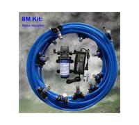 (8M Blue Kit) A11 Electric sprayer 12V water pump 6M -18M disinfection watering kits 6mm slip lock fine fog nozzles garden mist cooling