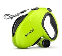 8M Retractable Dog Lead with Poop Bags Holder, One-Button Control & Tangle-Free, Sturdy Nylon Lead with Reflective Strips, Ergonomic Handle, Extendable Dog Lead for Medium Large Dogs Up to 50 kg