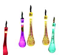 8M Solar String Lights with 60 LED Water Drop, 8 Modes Outdoor Garden Decor, IP44 Waterproof Fairy Lights for Patio PARTYs Christmas, Warm White and Colorful(Colorful)