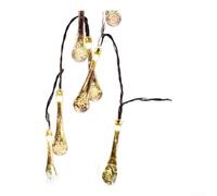 8M Solar String Lights with 60 LED Water Drop, 8 Modes Outdoor Garden Decor, IP44 Waterproof Fairy Lights for Patio PARTYs Christmas, Warm White and Colorful(Warm color)