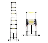 8m Telescopic Aluminum Ladder for Roof Camper Attic - Adjustable Portable Lightweight 7m 6m 5m 4m 3m 2m - Ideal for Outdoor Use Easy Storage