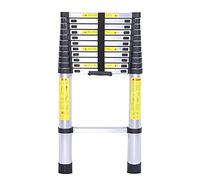 8m Telescopic Ladder Sturdy Folding Aluminum Extendable Multi Purpose for Home & Outdoor Use Lightweight Compact Safety Lock System Easy Storage.