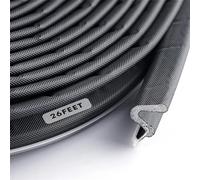 8m V-Shaped Weatherstrip, Soundproof Weather Stripping Seal Strip PU Foam V Shaped Door Draft Excluder Tape for The Protection of Large Gap Door Frames (Black)