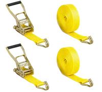 8M x 50mm EXTRA Heavy Duty Ratchet Straps, 5000kg Break Strength, Adjustable Tie Down Straps, Lashing Straps with Hooks for Cargo, Trucks, Motorcycle, Trailer, 2 Pieces