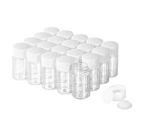 8ml Clear Glass Vial 20pcs with White Screw Cap and Inner Plug 20pcs, Leak-Proof Glass Bottle Sealed Sample Vials