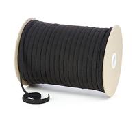 8mm 10 Cord Flat Braided Elastic Stretch Band for Sewing DIY Mask, Arts & Crafts, Dressmaking, Haberdashery & Clothing Accessory Premium Quality Made in UK (Black, 200 Metres on a Roll)