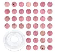 8mm 100pcs Natural Rhodochrosite Gemstone Round Loose Beads for Jewelry Making with Crystal Stretch Cord