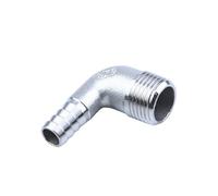8mm 10mm 12mm 14mm 15mm 16mm 20mm 25mm 32mm Hose Barb x 1/4" 3/8" 1/2" 3/4" 1" BSP Male SS304 Stainless Steel Elbow Pipe Fitting (Size : 16mm Barb, Color : 1/2")