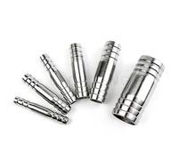8mm/10mm/12mm/14mm/16mm/25mm Hose Barb Straight 2 Two Way 304 Stainless Steel Pipe Fitting Connector Adapter Length 50mm-80mm-OD x Length-38mm x 65mm