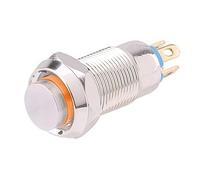 8MM 10MM 12MM 16MM Metal Button Switch Self rest High Head Momentary 1 Normally Open Waterproof(Yellow,16MM_SELFRESET_220V)