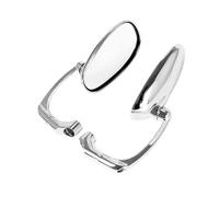 8mm 10mm Motorcycle Retro Oval Rearview Side Mirrors L-Bar Chrome/Black Aluminum Motorbike Accessories For H&arley YAM&AHA(Chrome)