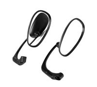 8mm 10mm Motorcycle Retro Oval Rearview Side Mirrors L-Bar Chrome/Black Aluminum Motorbike Accessories For H&arley YAM&AHA(Black)