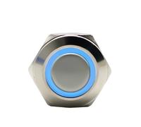 8mm 10mm Waterproof Momentary Latching Push Button Switch High Head Starter Auto Engine 1NO Doorbell Instantaneous Switch(Bule,8MM_MOMENTARY_12-24V)