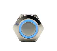 8mm 10mm Waterproof Momentary Latching Push Button Switch LED High Head Starter Auto Engine 1NO Doorbell Instantaneous Switch(Bule Led,8MM_LATCHING_3-6V)