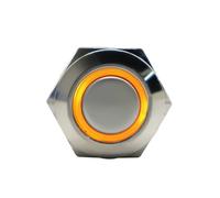 8mm 10mm Waterproof Momentary Latching Push Button Switch LED High Head Starter Auto Engine 1NO Doorbell Instantaneous Switch(Yellow Led,8MM_LATCHING_3-6V)