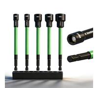 8mm 11mm 13mm 17mm Magnetic Nut Driver Set for Impact Drill, Long Nut Drivers 6 INCH(150mm), Long Shank Nut Driver Bits, 1/4" Hex Shank Long Nut Setter Socket Kit