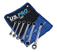 8mm - 19mm Double Ended Ring Gear Ratchet Spanner Wrench Set 6pc 12 Sizes
