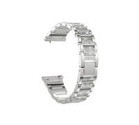 8mm 20mm 22mm Strap Women Diamond Bracelet for Garmin Watch Band Vivoactive 4 4S/Venu 3 3S/2 2S/SQ/Vivomove HR Metal Steel Belt (Color : Silver, Size : 18mm)