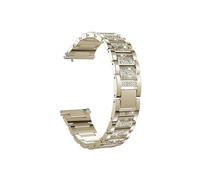 8mm 20mm 22mm Strap Women Diamond Bracelet for Garmin Watch Band Vivoactive 4 4S/Venu 3 3S/2 2S/SQ/Vivomove HR Metal Steel Belt (Color : Champagne gold, Size : 18mm)