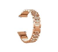 8mm 20mm 22mm Strap Women Diamond Bracelet for Garmin Watch Band Vivoactive 4 4S/Venu 3 3S/2 2S/SQ/Vivomove HR Metal Steel Belt (Color : Rose gold, Size : 20mm)