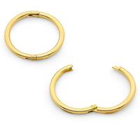 (8mm) 22K Gold Plated 925 Solid Sterling Silver Australian Made Hinged Sleeper Earrings Nose Lip Septum Tragus Hoop Segment Ring Nickel Free Hypoallergenic