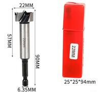 8mm-25mm Hex Shank Multi-Tooth Flat Drill Bit for Woodworking, Hinge Boring and Applications, Made of High Carbon Steel for Wood, Plastic and Plywood(22mm)