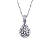 8mm 2ct moissanite necklace for women d color brilliant round cut diamond pendant jewelry