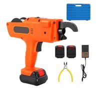 8mm-34mm Rebar Tying Machine, Automatic Knot Release Wire Twister, 2 Rechargeable Batteries, Adjustable Positioning Sleeve Tightness, for Steel Mesh Cages Building Construction(Orange)