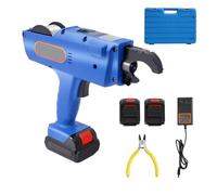 8mm-34mm Rebar Tying Machine, Automatic Knot Release Wire Twister, 2 Rechargeable Batteries, Adjustable Positioning Sleeve Tightness, for Steel Mesh Cages Building Construction(Blue)