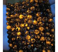 8MM 43PCS Flame Yooperlite Stone Beads Loose Beads for Jewelry Making DIY Bracelets Show Flame Color Under the Irradiation of UV Lamps