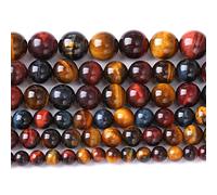 8MM 45PCS Natural Stone Multi Tiger Eye Stone Beads for Jewelry Making DIY Bracelet 1 Strand