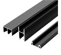 8mm Aluminum Glass Sliding Door Track for Cabinets, Bookcases, Wine & Display Cabinets Acrylic Glass Compatibility(Black,210cm)