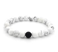 8mm Beads Bracelet Stone Elastic Rock Natural Women Chakra Men Bracelets Funky Purses for Women (White, One Size)