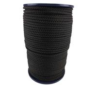 8mm Black Braided Polypropylene Rope 100 Metre Reel, Poly Cord Sailing DIY Camping