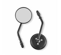 8mm Black Chrome Motorcycle Mirror Short Stem 3" Rearview Mirror For Dyna Bobber Chopper Old School 1982-2018 Up