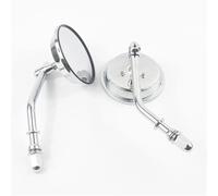 8mm Black/Chrome Motorcycle Mirror Short Stem 3"Round Rearview For Harley Dyna Bobber Chopper Old School 1982-2018 Up(Silver)