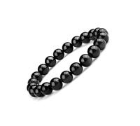 8MM Black Tourmaline Bracelet, 3A Grade Natural Chakra Crystal Jewelry | Birthstone of October, Fit 6.5" Wrist Size, Bring Luck, Peace & Love, Feng Shui Gift for Friends Familys