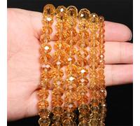 8Mm Champagne Gold Glass Crystal Faceted Round Spacer Beads For Jewelry Necklace Bracelet Diy Making