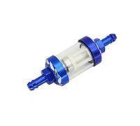 8mm CNC Aluminum Alloy Fuel Filter | Universal Inline Gas Filter with Clear Glass Sediment Bowl for Dirt Pit Bikes 125-160cc CRF70/90/110 TTR100/110 KLX65(Blue)